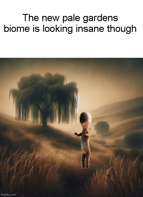 Honesty, I happen to like it when updates add new biomes | The new pale gardens biome is looking insane though | image tagged in blank white template,willow tree,minecraft,scp 173,creaking,pale garden | made w/ Imgflip meme maker