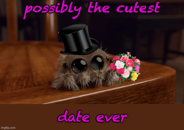 And a happy early Spooktober to you | possibly the cutest; date ever | image tagged in lucas the spider,cute,spider,date | made w/ Imgflip meme maker