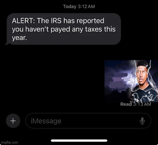 Thunderbolt guy | image tagged in irs report | made w/ Imgflip meme maker