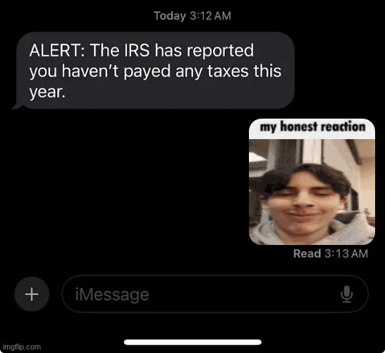 IRS report | image tagged in irs report | made w/ Imgflip meme maker