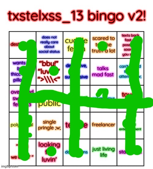 txstelxss_13 bingo v2!! | image tagged in txstelxss_13 bingo v2 | made w/ Imgflip meme maker