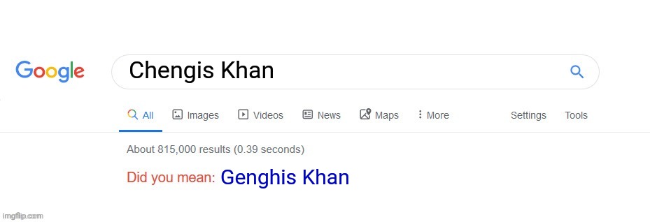 Did you mean? | Chengis Khan Genghis Khan | image tagged in did you mean | made w/ Imgflip meme maker