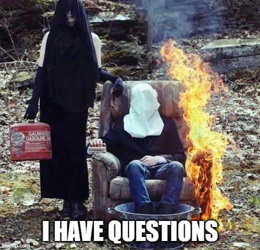 Burning Question | I HAVE QUESTIONS | image tagged in cursed image | made w/ Imgflip meme maker