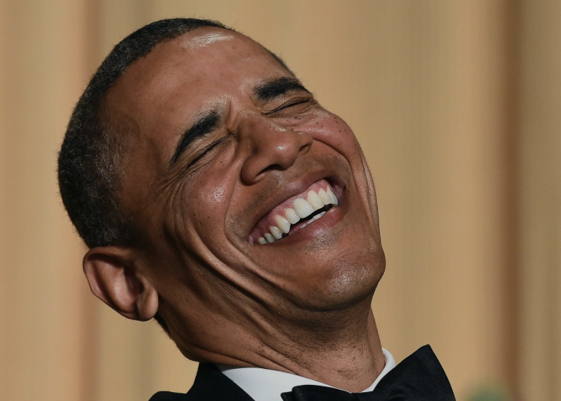 Obama laughing Blank Meme Template