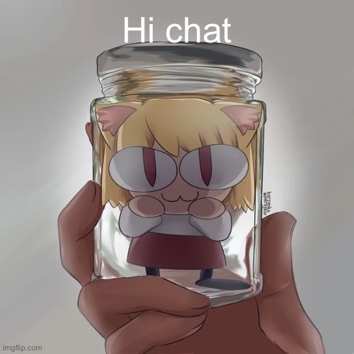Neco arc bottle | Hi chat | image tagged in neco arc bottle | made w/ Imgflip meme maker