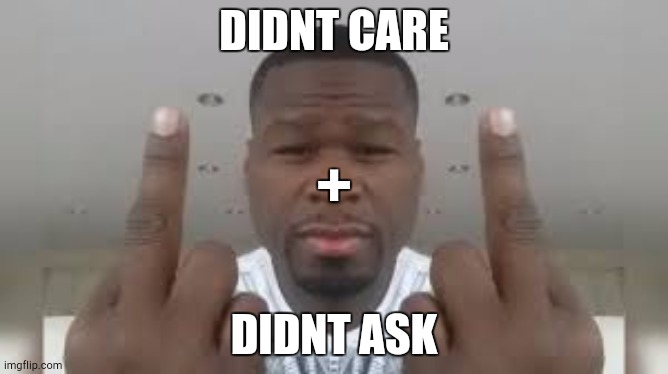 Don't Care Didn't Ask | DIDNT CARE DIDNT ASK + | image tagged in don't care didn't ask | made w/ Imgflip meme maker