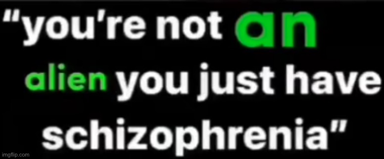 you're not an alien you just have schizophrenia | image tagged in you're not an alien you just have schizophrenia | made w/ Imgflip meme maker