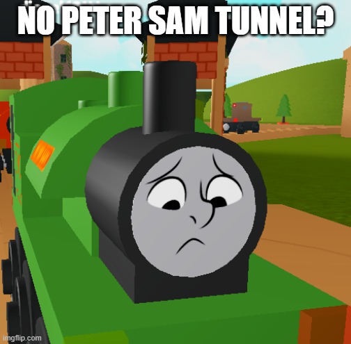 No Peter Sam Tunnel? | NO PETER SAM TUNNEL? | image tagged in peter sam | made w/ Imgflip meme maker