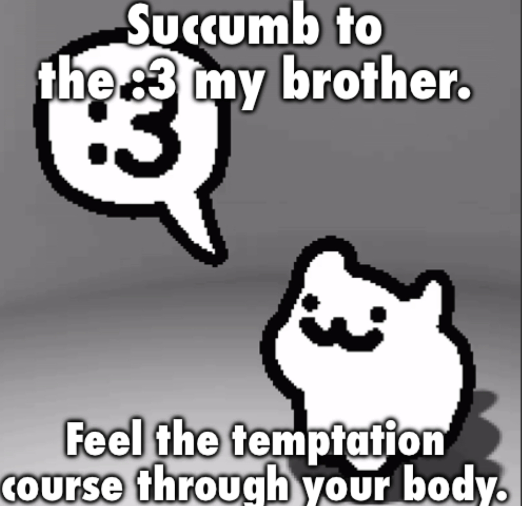 Succumb to the :3 my brother Blank Meme Template