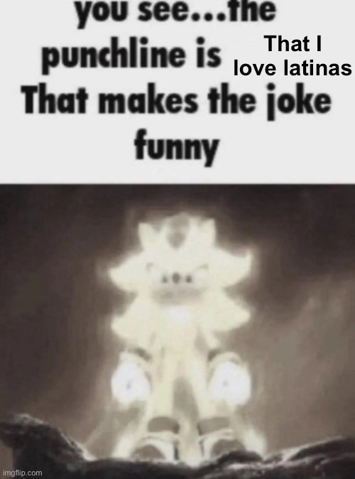 You see the punchline is that makes the joke funny shadow | That I love latinas | image tagged in you see the punchline is that makes the joke funny shadow | made w/ Imgflip meme maker