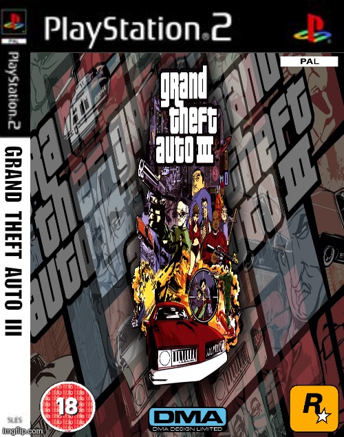 Gta 3 exclusive version | GRAND  THEFT  AUTO  III | image tagged in ps2 game case | made w/ Imgflip meme maker