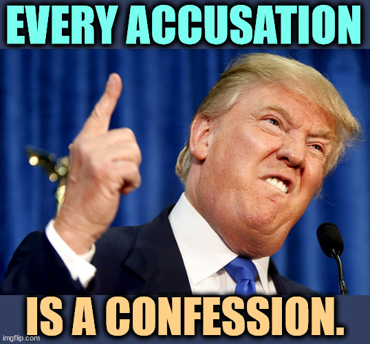 Trump knows only one subject, himself. He projects his own insecurities onto others. | EVERY ACCUSATION; IS A CONFESSION. | image tagged in donald trump,trump,projection,accused,confession,insults | made w/ Imgflip meme maker