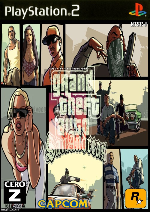 Grand Theft Auto San Andreas Special Edition with Hot Coffee | NTSC-J; グランド・セフト・オート・サンアンドレアス | image tagged in custom template | made w/ Imgflip meme maker