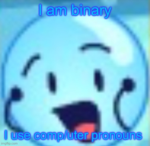 goober | I am binary; I use comp/uter pronouns | image tagged in goober | made w/ Imgflip meme maker