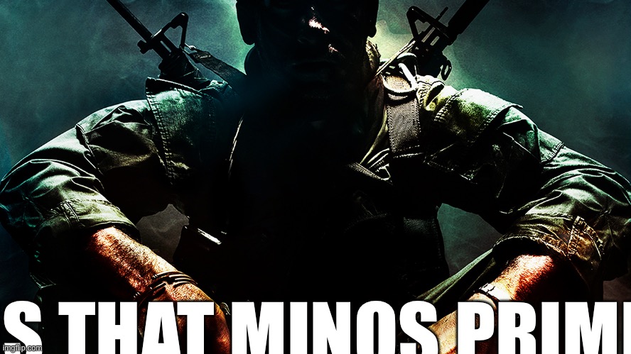Black ops guy | IS THAT MINOS PRIME | image tagged in black ops guy | made w/ Imgflip meme maker