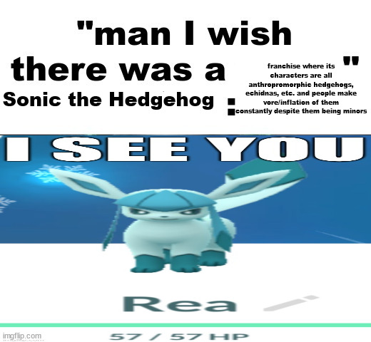 Man i wish there was a (Rea) | franchise where its characters are all anthropromorphic hedgehogs, echidnas, etc. and people make vore/inflation of them constantly despite them being minors; Sonic the Hedgehog | image tagged in man i wish there was a rea | made w/ Imgflip meme maker