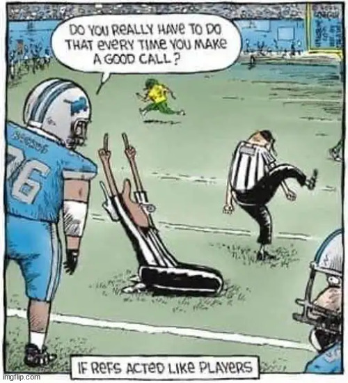 If refs acted like players | image tagged in repost,football refs | made w/ Imgflip meme maker