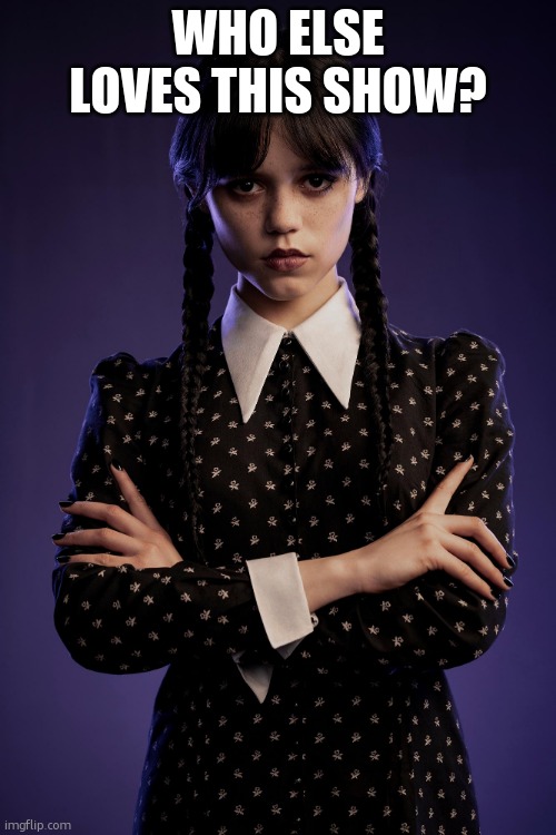 Wednesday | WHO ELSE LOVES THIS SHOW? | image tagged in wednesday,wednesday addams | made w/ Imgflip meme maker