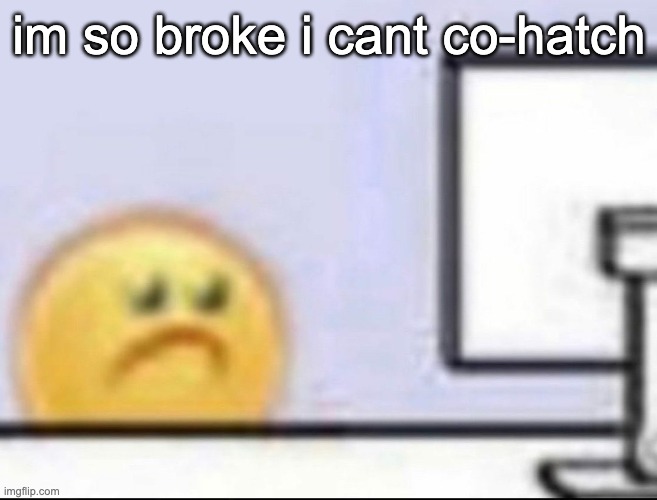 broke ahh bitch | im so broke i cant co-hatch | image tagged in zad | made w/ Imgflip meme maker