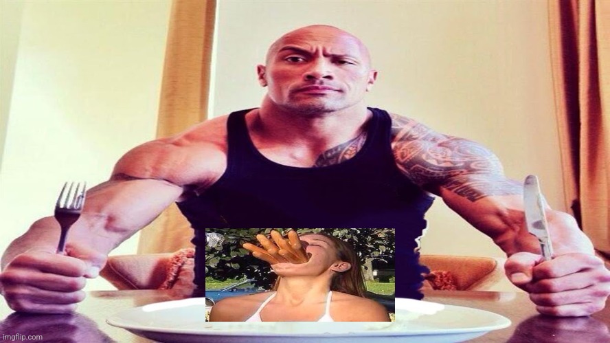 Food chain | image tagged in dwayne the rock eating | made w/ Imgflip meme maker