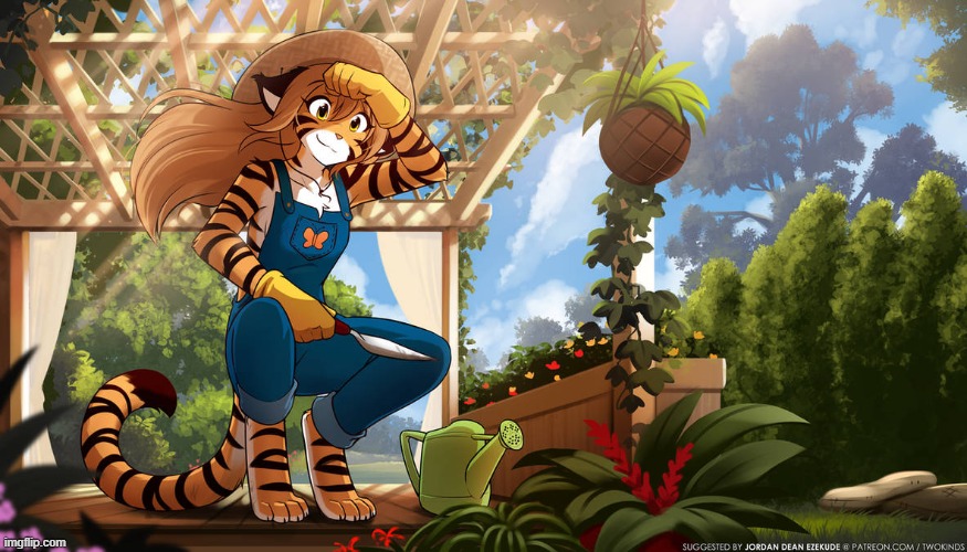 Gardening flora (Art credit: TwoKinds/Thomas F. on DA) | image tagged in twokinds,wholeosme,cartoon,cinematic,beautiful | made w/ Imgflip meme maker
