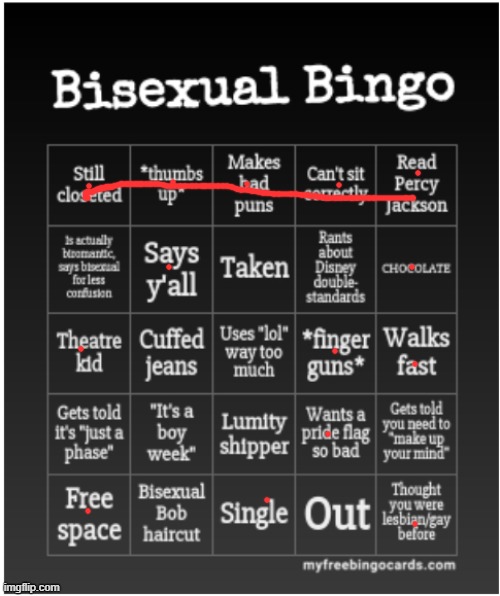 help??? im not bi lmao | image tagged in bisexual bingo | made w/ Imgflip meme maker