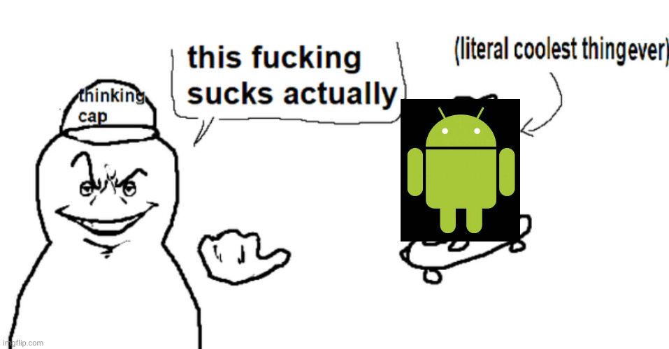 average IOS user : | image tagged in this actually sucks,android,ios | made w/ Imgflip meme maker