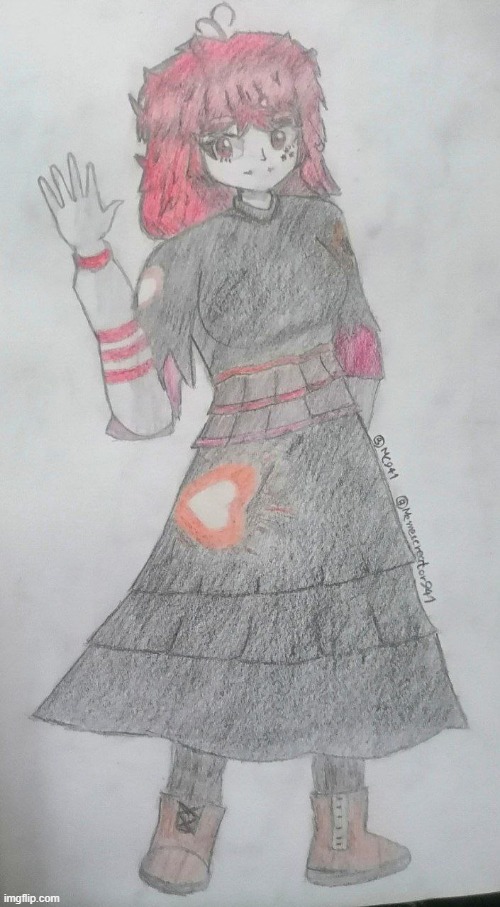 Scarlett Full body Drawing | image tagged in scarlett drawing full body,drawing,engineertale | made w/ Imgflip meme maker