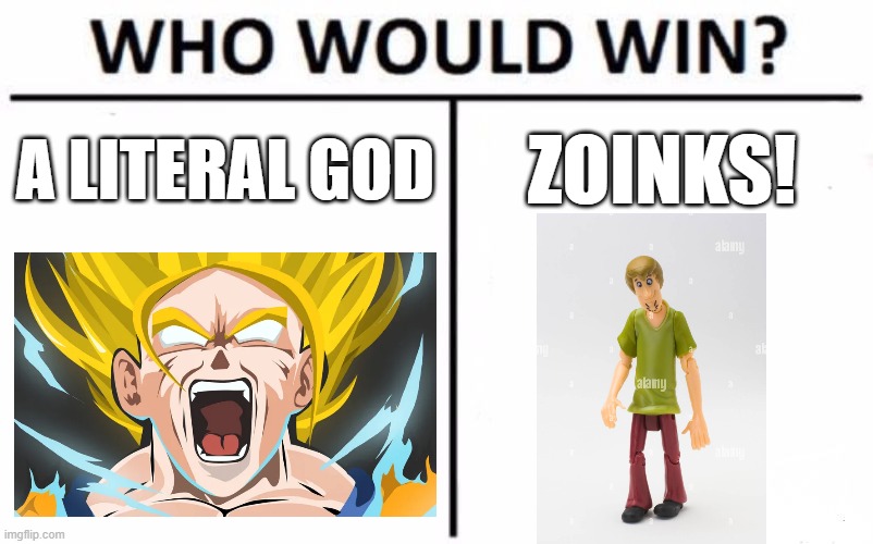 Zoinkers | A LITERAL GOD; ZOINKS! | image tagged in memes,who would win | made w/ Imgflip meme maker