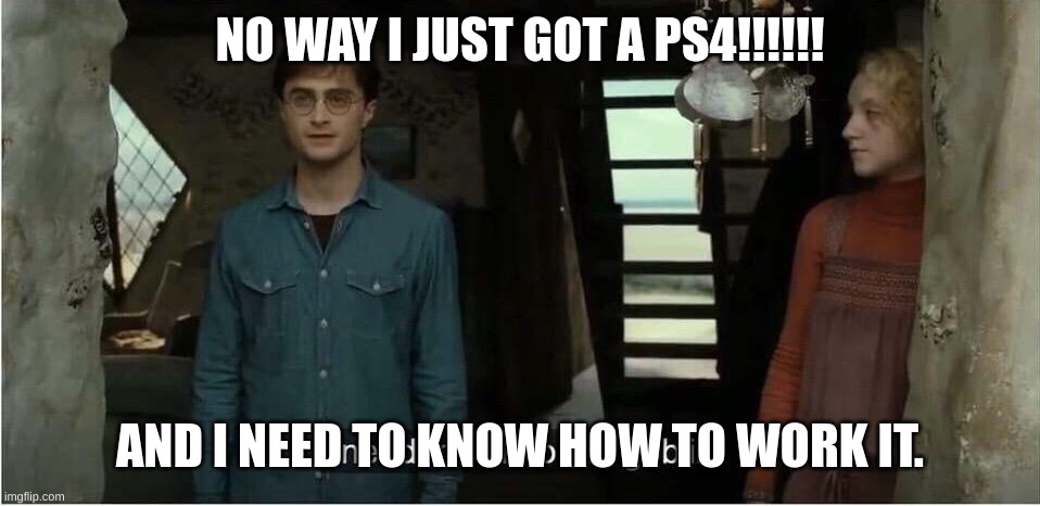 I need to talk to the goblin | NO WAY I JUST GOT A PS4!!!!!! AND I NEED TO KNOW HOW TO WORK IT. | image tagged in i need to talk to the goblin | made w/ Imgflip meme maker