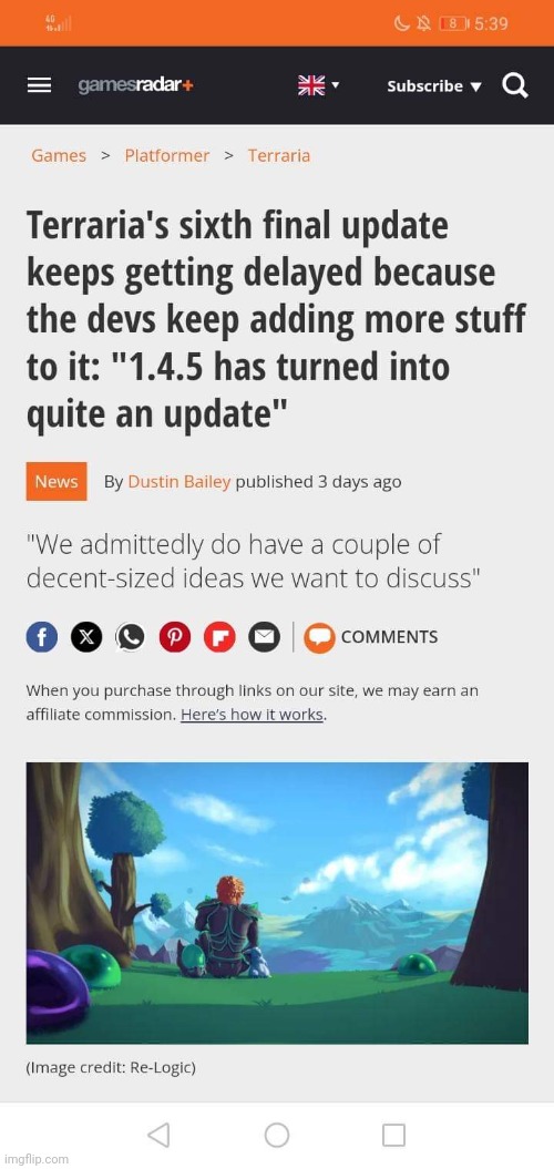 They write it like it's a bad thing lmao | image tagged in terraria,video games,announcement,update,news,screenshot | made w/ Imgflip meme maker