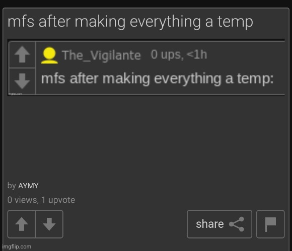 mfs make a temp outta everything atp | image tagged in mfs after making an image a temp about how temps out everything | made w/ Imgflip meme maker