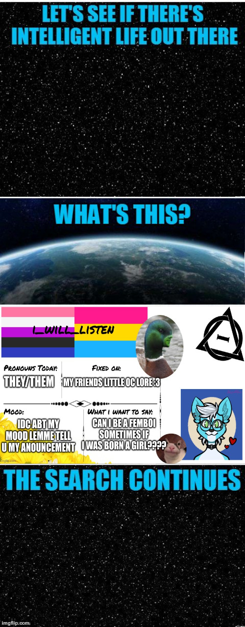 The Search Continues fixed | image tagged in the search continues fixed | made w/ Imgflip meme maker