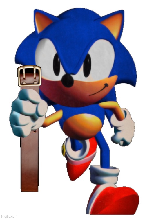 image tagged in sonic holding a belt | made w/ Imgflip meme maker