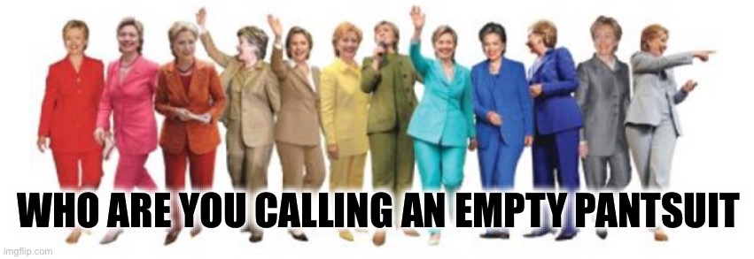 Hillary Pantsuit | WHO ARE YOU CALLING AN EMPTY PANTSUIT | image tagged in hillary pantsuit | made w/ Imgflip meme maker