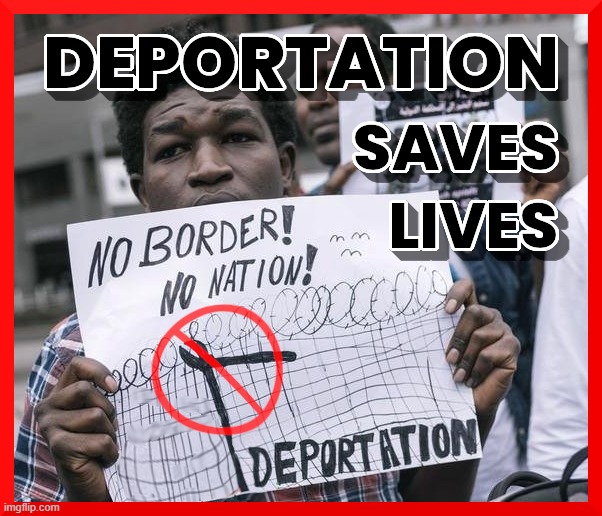 DEPORTATION SAVES | image tagged in border,crimmigrants,saves lives,deport,deportation,illegal | made w/ Imgflip meme maker