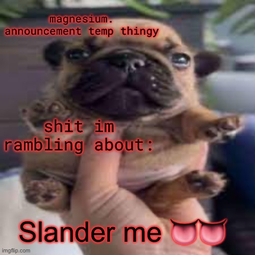 pug temp | Slander me 👅👅 | image tagged in pug temp | made w/ Imgflip meme maker