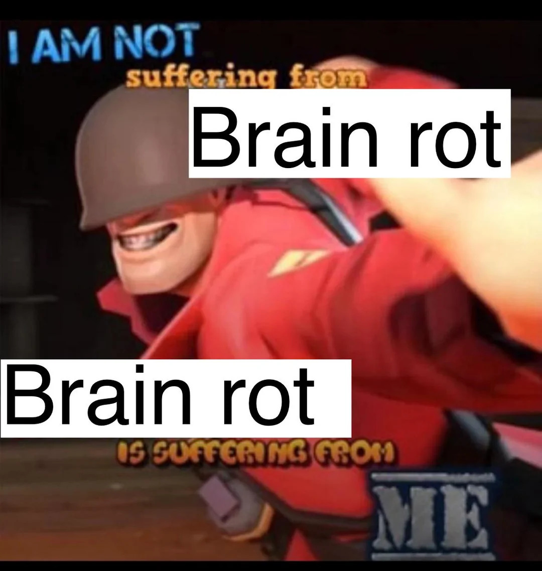 High Quality brainrot is suffering from me Blank Meme Template