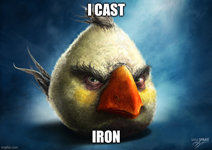 Realistic Angry Bird (Mathilda) | I CAST IRON | image tagged in realistic angry bird mathilda | made w/ Imgflip meme maker