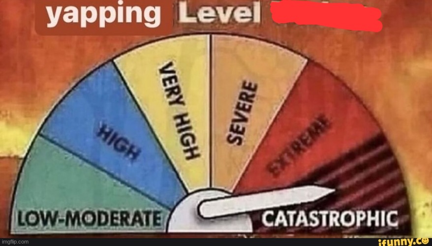 Yapping Level Today | image tagged in yapping level today | made w/ Imgflip meme maker