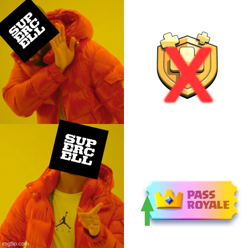 happy or bbo happy about clash royale | x | image tagged in memes,drake hotline bling,clash royale,videogames,funny memes,funny | made w/ Imgflip meme maker