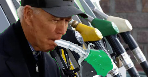 Joe Biden at gas pump Blank Meme Template