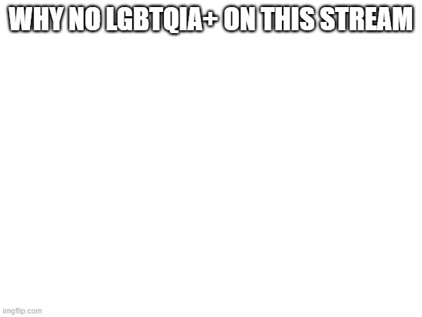 WHY NO LGBTQIA+ ON THIS STREAM | made w/ Imgflip meme maker