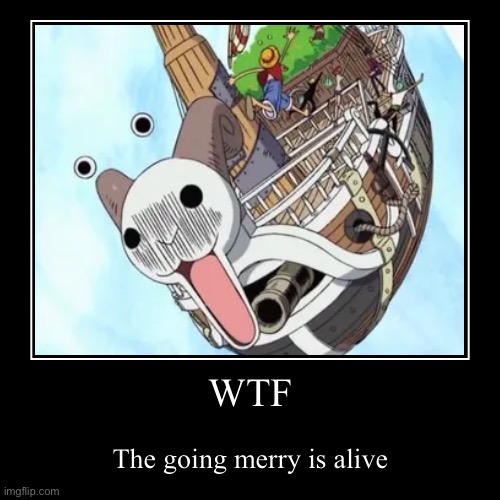 WTF | The going merry is alive | image tagged in funny,demotivationals | made w/ Imgflip demotivational maker