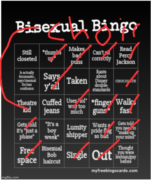 As expected | image tagged in bisexual bingo | made w/ Imgflip meme maker