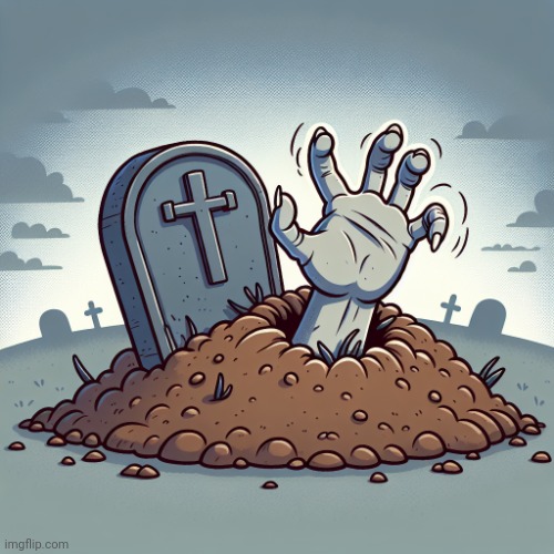 Grave with hand through it. | image tagged in grave with hand through it | made w/ Imgflip meme maker