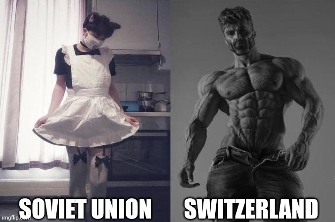 Strongest Fan VS Weakest Fan | SOVIET UNION SWITZERLAND | image tagged in strongest fan vs weakest fan | made w/ Imgflip meme maker