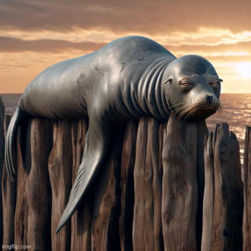 New image for the queen | image tagged in humanoid seal falling asleep on a fence | made w/ Imgflip meme maker