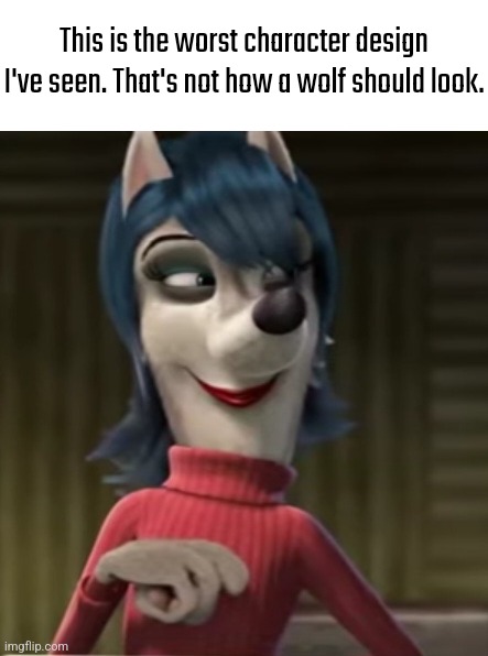 Wtf is this design. (FILM:Unstable Fables series) | This is the worst character design I've seen. That's not how a wolf should look. | image tagged in movie,wtf,cursed image,what the fu-,cartoon,memes | made w/ Imgflip meme maker