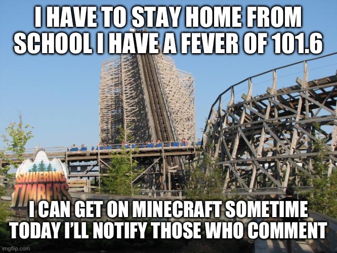 comment if you can get on minecraft today | I HAVE TO STAY HOME FROM SCHOOL I HAVE A FEVER OF 101.6; I CAN GET ON MINECRAFT SOMETIME TODAY I’LL NOTIFY THOSE WHO COMMENT | image tagged in shiver me timbers | made w/ Imgflip meme maker